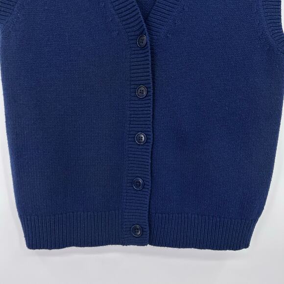 Sunday Best Navy Blue Sweater Vest Oversized Preppy Trendy Womens Size XXS - Picture 5 of 10